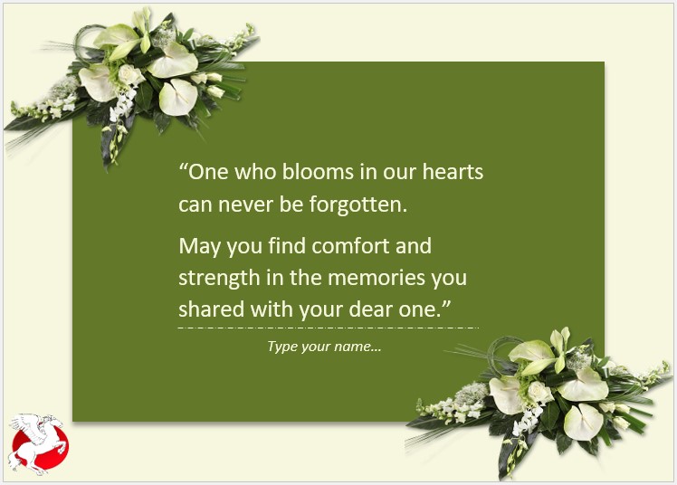 Floral Sympathy Card Template